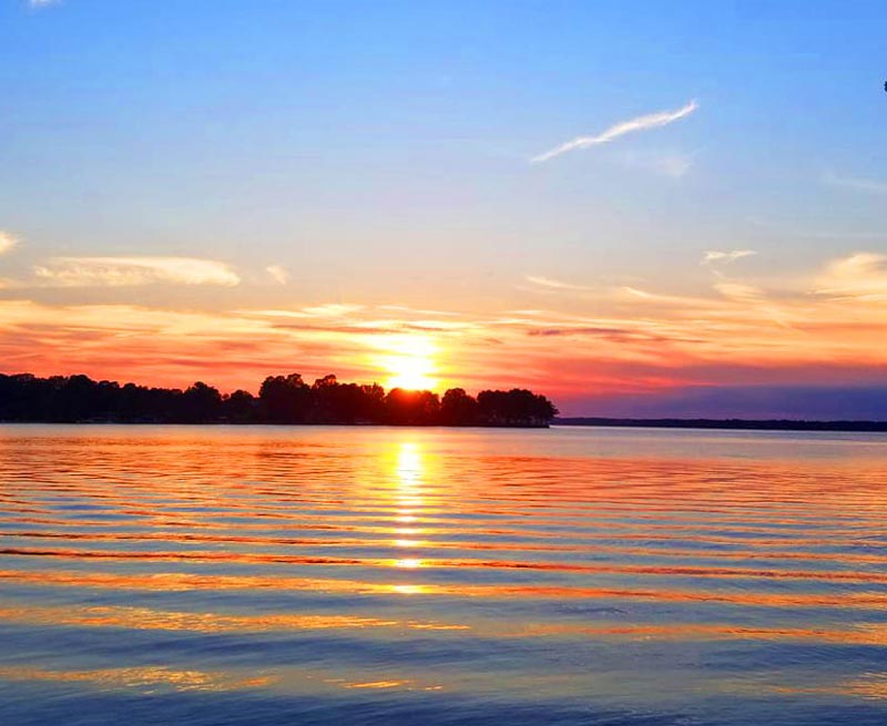 Sunset over Lake Norman in Davidson North Carolina